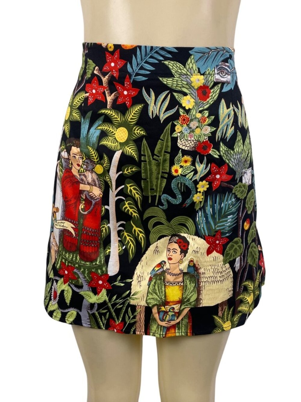 Frida Kahlo Women’s Multicolor High-Waist Graphic Mini Skirt Size XL